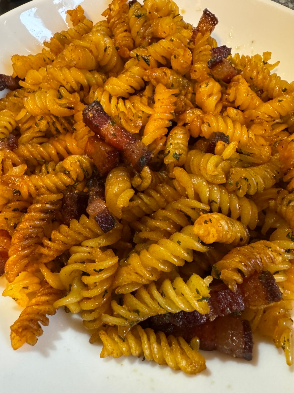 Crispy Gluten Free Pasta with Pancetta and&nbsp;Maple
